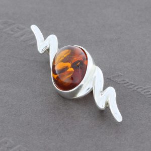 Amber Brooch German Baltic Amber 925 silver unique handmade - BD0112 RRP£35!!!