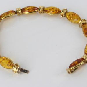 ITALIAN HANDMADE UNIQUE GERMAN BALTIC AMBER BRACELET IN 18CT solid GOLD -GBR106 RRP£2500!!!