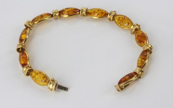 ITALIAN HANDMADE UNIQUE GERMAN BALTIC AMBER BRACELET IN 18CT solid GOLD -GBR106 RRP£2500!!!