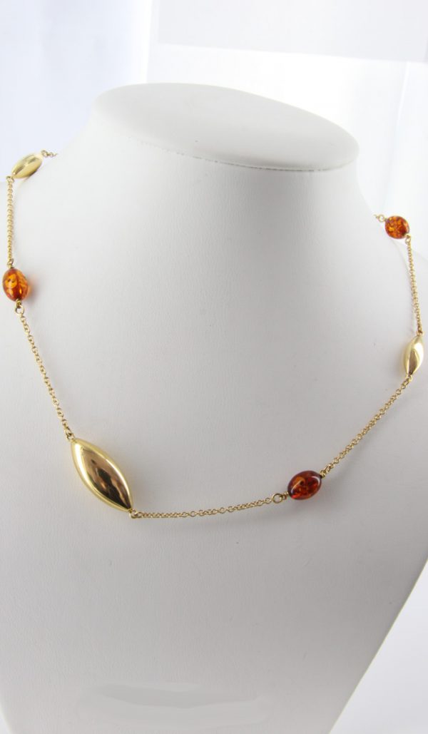 Italian Handmade German Amber Necklace in 18ct solid Gold Setting GN0102 RRP1750!!!