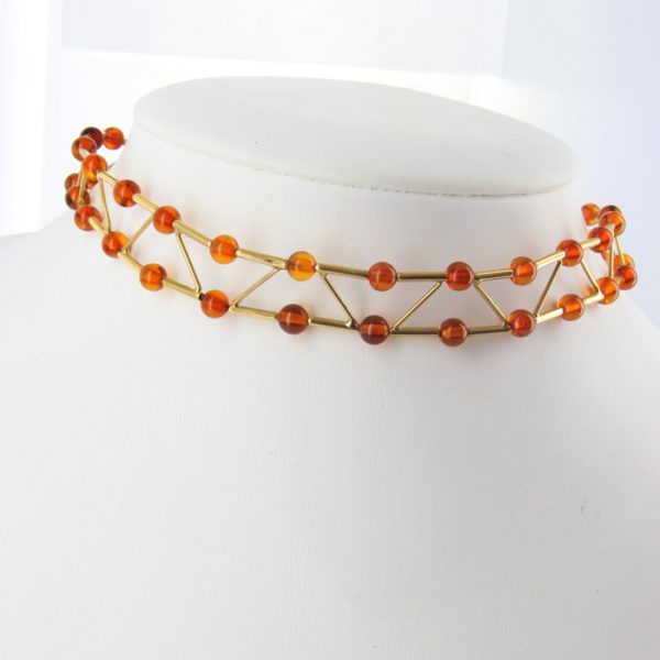 Italian Handmade German Amber Choker Necklace in 18ct solid Gold GN0105 RRP£1950!!!