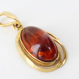 Italian Handcrafted 18ct solid Gold Pendant with German Baltic Amber GP0989 RRP£495!!!