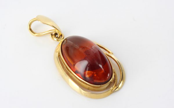 Italian Handcrafted 18ct solid Gold Pendant with German Baltic Amber GP0989 RRP£495!!!