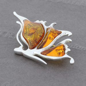 Baltic Amber Brooch butterfly shaped 925 silver handmade - BD0111 RRP£65!!!