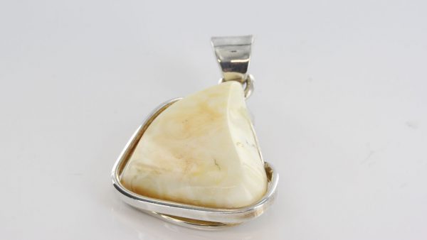 Butterscotch MILKY German BALTIC AMBER PENDANT 925 SILVER- PE0103 RRP£150!!