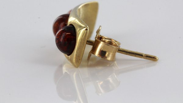 ITALIAN MADE GERMAN BALTIC AMBER STUD EARRINGS IN 9CT GOLD GS0130 RRP£175!!!