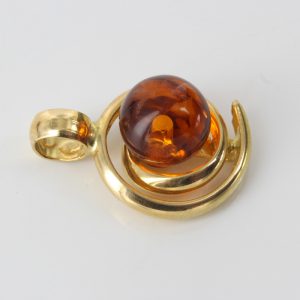 Italian Handcrafted 18ct solid Gold Pendant with German Amber GP0998 RRP£275!!!