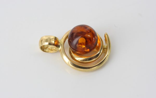 Italian Handcrafted 18ct solid Gold Pendant with German Amber GP0998 RRP£275!!!