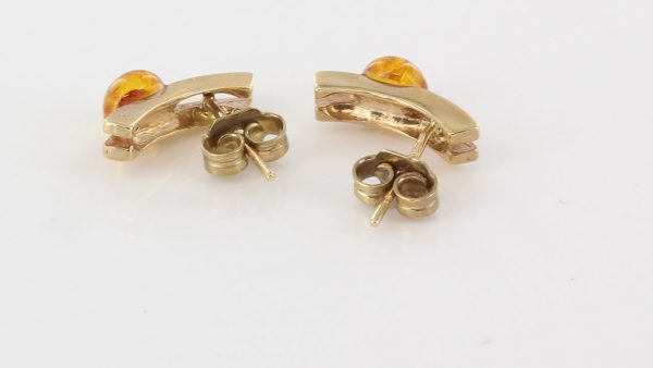 Italian Made Unique German Baltic Amber Set In 9ct Gold Studs GS0084 RRP£175!!!