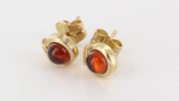 Italian Made Exquisite German Baltic Amber In 9ct Gold Studs GS0085 RRP£125!!!