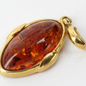 Italian Made Handcrafted 18ct Gold Pendant with German Amber GP0988 RRP£525!!!