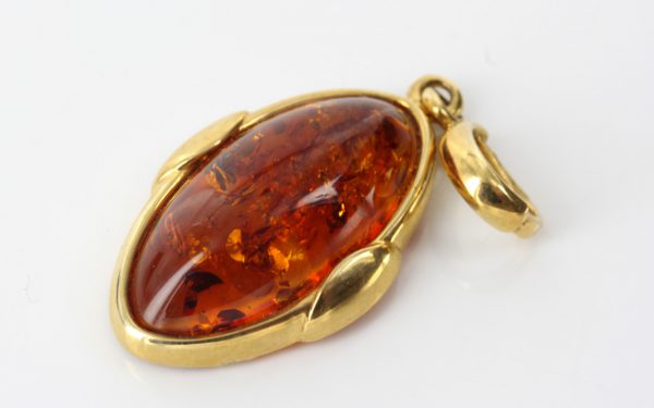 Italian Made Handcrafted 18ct Gold Pendant with German Amber GP0988 RRP£525!!!