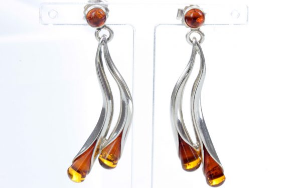 Italian Style German Baltic Amber Handmade Earrings 925 Silver E0007 RRP£45!!!