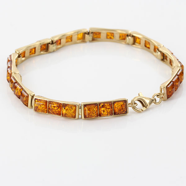 ITALIAN HANDMADE GERMAN BALTIC AMBER BRACELET IN 9CT solid GOLD GBR133-RRP£1000!!!