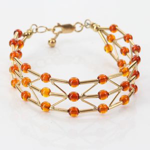 ITALIAN HANDMADE GERMAN BALTIC AMBER BRACELET IN 9CT solid GOLD GBR022-RRP£700!!!