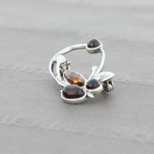 Handmade German Baltic Amber Elegant Brooch 925 sterling silver BD0109 RRP£30!!!