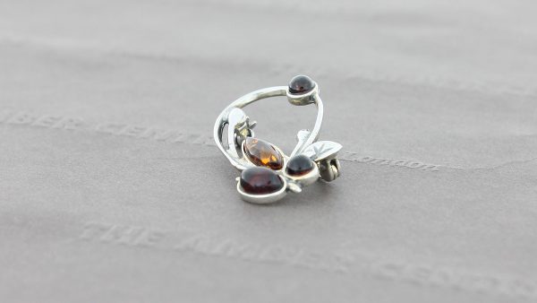 Handmade German Baltic Amber Elegant Brooch 925 sterling silver BD0109 RRP£30!!!