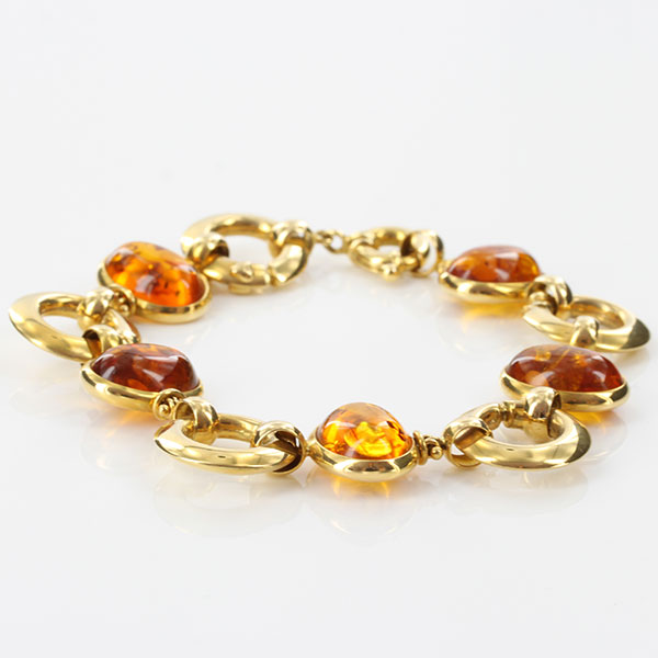 ITALIAN MADE UNIQUE GERMAN BALTIC AMBER BRACELET IN 18CT Solid GOLD -GBR107 RRP£3500!!!