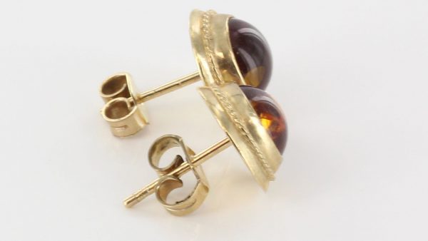 ITALIAN MADE GERMAN BALTIC AMBER STUD EARRINGS IN 9CT GOLD GS0032- RRP£195!!!