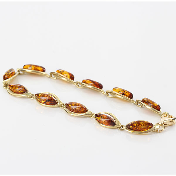 ITALIAN HANDMADE GERMAN BALTIC AMBER BRACELET IN 9CT solid GOLD GBR084-RRP£650!!!