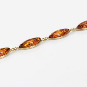 ITALIAN HANDMADE GERMAN BALTIC AMBER BRACELET IN 9CT solid GOLD GBR035-RRP£450!!!