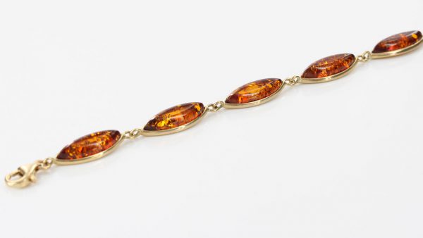 ITALIAN HANDMADE GERMAN BALTIC AMBER BRACELET IN 9CT solid GOLD GBR035-RRP£450!!!