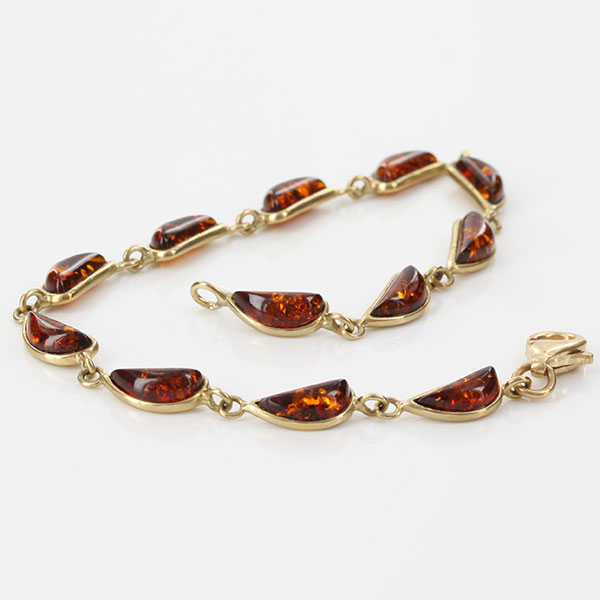 ITALIAN HANDMADE GERMAN BALTIC AMBER BRACELET IN 9CT solid GOLD GBR053-RRP£525!!!