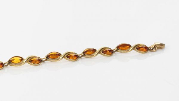 ITALIAN HANDMADE GERMAN BALTIC AMBER BRACELET IN 9CT solid GOLD GBR050-RRP£795!!!