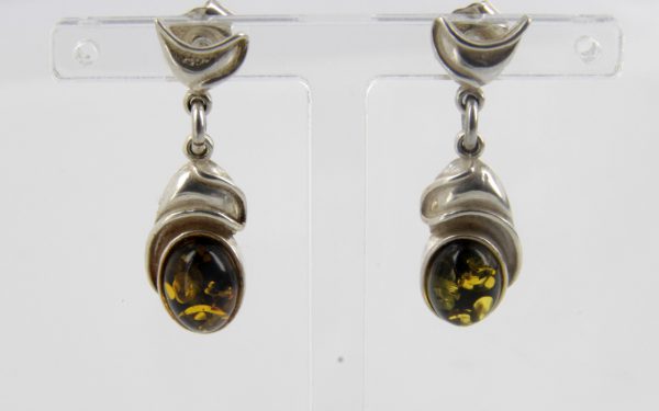 Italian Style German Handmade Baltic Amber 925 Silver Earrings E0083 RRP£35!!!