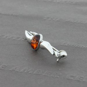 Handmade German Baltic Amber Classic Brooch 925 Solid Silver - BD0103 RRP£30!!!