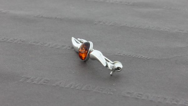 Handmade German Baltic Amber Classic Brooch 925 Solid Silver - BD0103 RRP£30!!!