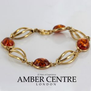 ITALIAN HANDMADE GERMAN BALTIC AMBER BRACELET IN 9CT solid GOLD GBR011-RRP£800!!!