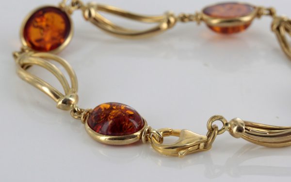 ITALIAN HANDMADE GERMAN BALTIC AMBER BRACELET IN 9CT solid GOLD GBR011-RRP£800!!!