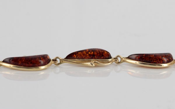 ITALIAN HANDMADE GERMAN BALTIC AMBER BRACELET IN 9CT solid GOLD GBR015-RRP£750!!!