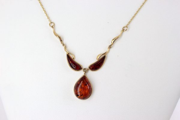 Italian Handmade German Baltic Amber Necklace in 9ct solid Gold- GN0022 RRP£625!!!