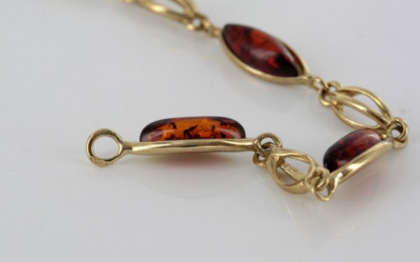 ITALIAN HANDMADE GERMAN BALTIC AMBER BRACELET IN 9CT solid GOLD GBR017-RRP£425!!!