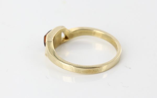 Italian Made Modern Elegant Ring 9ct solid Gold German Baltic Amber GR0071 RRP£195!!!