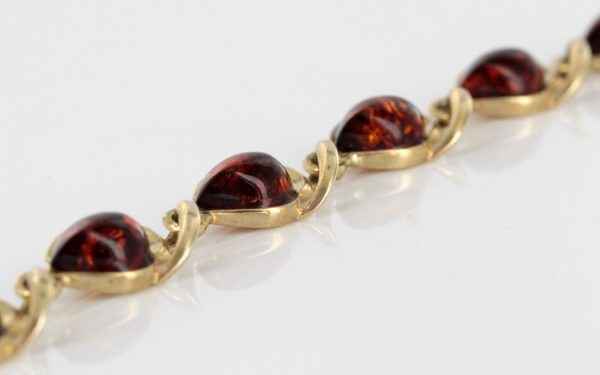 ITALIAN HANDMADE GERMAN BALTIC AMBER BRACELET IN 9CT GOLD GBR019-RRP£800!!!