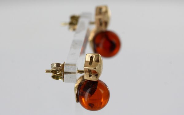 Italian Made Unique German Baltic Amber 9ct Gold Studs Stars GS0052/A RRP£225!!!