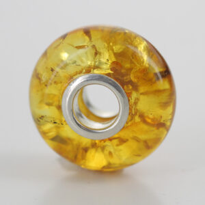 Genuine Amber & 925 Silver Charm For European Charm Bracelets CHA59 RRP£45!!!