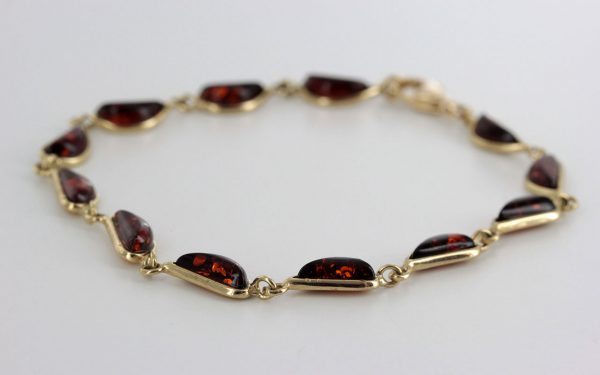 ITALIAN HANDMADE GERMAN BALTIC AMBER BRACELET IN 9CT solid GOLD GBR053-RRP£525!!!