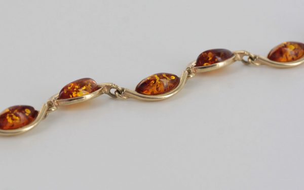 ITALIAN HANDMADE GERMAN BALTIC AMBER BRACELET IN 9CT solid GOLD GBR044-RRP£525!!!