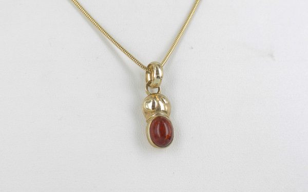 Italian Made Elegant "Love" Baltic Amber Pendant in 9ct solid Gold -GP0100 RRP£175!!!