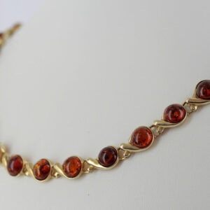 Italian Made "Kiss" German Baltic Amber Necklace in 9ct solid Gold- GN0032 RRP£2450!!!