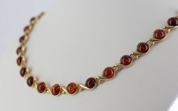 Italian Made "Kiss" German Baltic Amber Necklace in 9ct solid Gold- GN0032 RRP£2450!!!