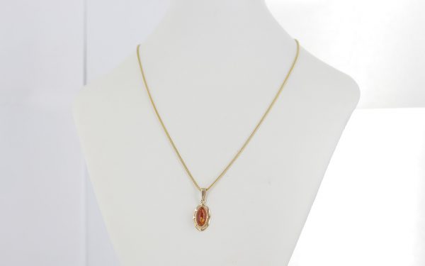 Italian Made Classic Elegant German Baltic Amber Pendant in 9ct solid Gold GP0102 RRP£145!!!