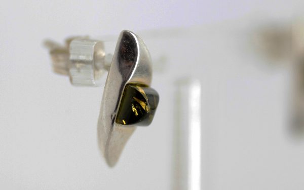 German Baltic Elegant Amber Stud Earrings Handmade In 925 Silver ST0088 RRP£20!!!