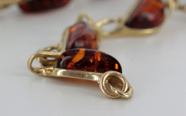 ITALIAN HANDMADE GERMAN BALTIC AMBER BRACELET IN 9CT solid GOLD GBR062-RRP£695!!!