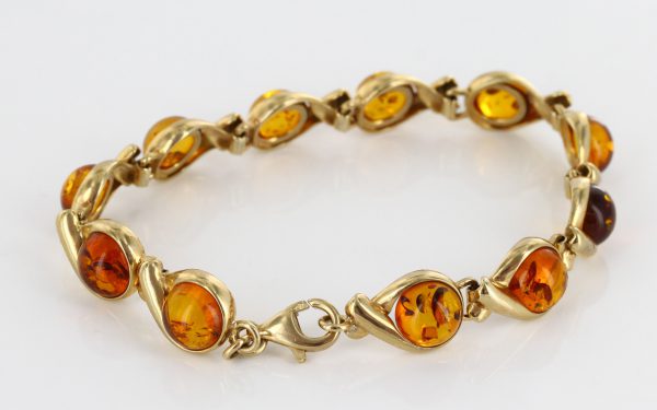 ITALIAN HANDMADE "KISS" GERMAN AMBER BRACELET IN 9CT solid GOLD GBR098 RRP £995!!!