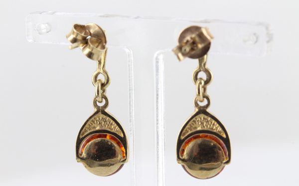 Italian Handmade Unique German Baltic Amber in 9ct Gold Drop Earrings GE0038 RRP£175!!!I